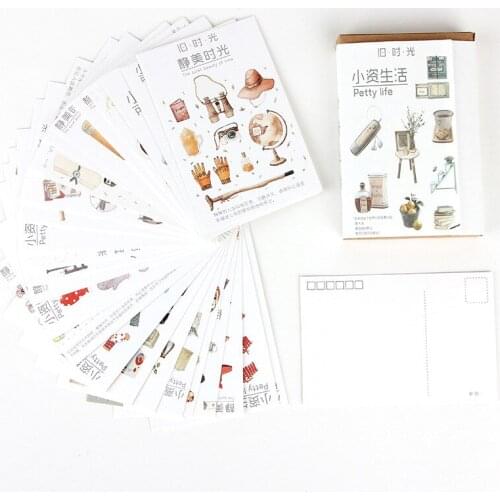 30 Pcs/Set Creative Petty Life series Postcard/Greeting Card/Message Card/Birthday Letter Envelope Gift Card Two sizes