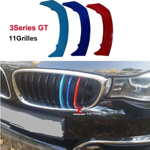 3D Styling Front Grille Trim Strips Cover Stickers for 2013-2018 BMW 3 Series GT 3GT F34 328i 320i 335i xDrive with 11 Grilles