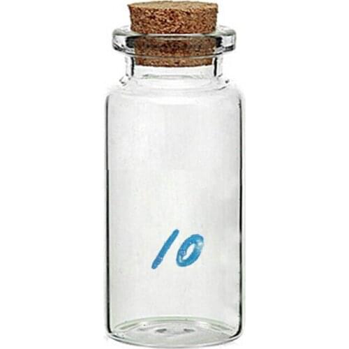 8 Pcs 10 ml Small Cork Bottle Clear Glass Bottle Handmade Lovely Wooden house home Decoration Seaside Wishing Drift Bottle jars