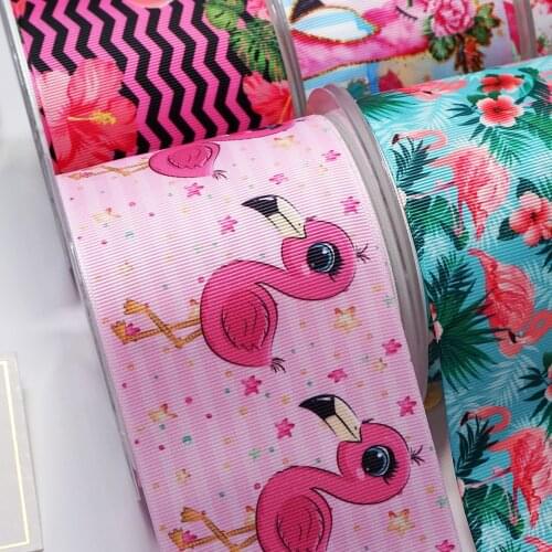 DIY Craft Supplies Cartoon Clock Printed Grosgrain Satin Ribbon 50 Yards, Planar Resins 30 Pieces 38699