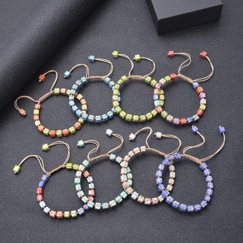 HIYONG Bohemian Square Emperor Stone Bracelet 7 Chakra Beads Bracelet Female Yoga Bracelets Handmade Women Jewelry Gift 2021 New
