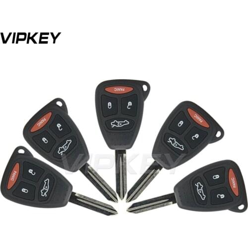 Remotekey 5pcs remote key fob case M3N5WY72XX OHT692713AA OHT692427AA For Chrysler Dodge Jeep 3 Button with Panic