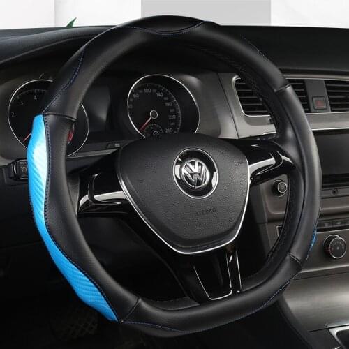 D Shape 38cm Car Steering Wheel Cover Non-slip PU Leather for POLO GOLF 7 Scirocco Suzuki Swift Nissan Rogue High Quality
