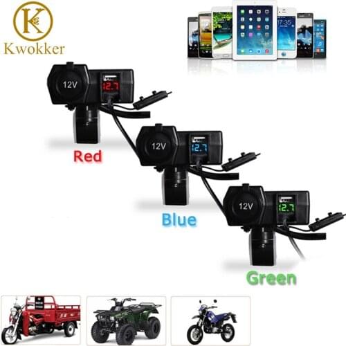 DC 12V/24V 3.1A/4.2A Car Cigarette Lighter Dual USB Power Socket Charger with Voltage Display & Switch For Marine Boat Car