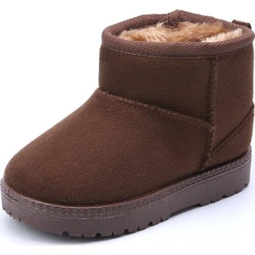 CUZULLAA Children Winter Shoes Thicker Kids Snow Boots with Plush Fur Boys Girls Winter Snow Boots Baby Kids Winter Cotton Shoes
