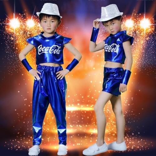 Children Jazz Dance Costume for Performance Boy Hip Hop Dance Costume Kids Street Dance Clothing Girl Stage Show Dance Wear 90