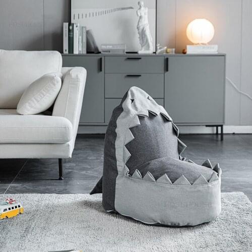 Living Room Shark Shape Bean Bag Sofas Simple Homestay Furniture Apartment Single Back Sofa Creative Children Bedroom Lazy Sofa
