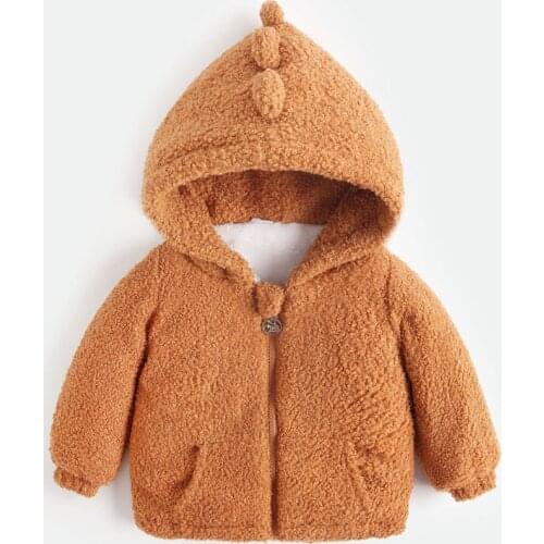 Baby Boys Girls Cotton Clothes Infant Plush Fur Coat Baby Jacket Hooded Cartoon Winter Childrens Warm Jackets Kids Outerwears
