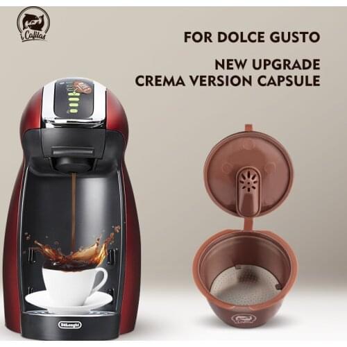 ICafilas Crema Version Reusable Capsue For Dolce Gusto Coffee Capsule Filters Cup Refillable Reusable Coffee Dripper Tamper