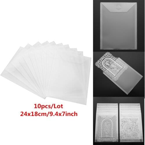 10pcs/Lot PVC Useful Large Stamps & Metal Cutting Dies Storage Pockets Size:24x18cm/9.4x7inch Popular Collection Bag