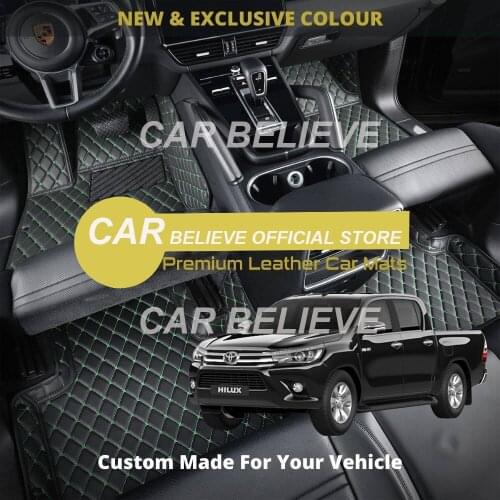 High quality Leather Car Floor mats for Toyota Hilux 2020 2019 2018 2017 2016 2015 2014 2013 2012 Carpets Rugs Pads Accessories