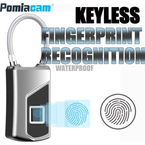 L1 Keyless Fingerprint Lock USB Rechargeable Smart IP66 Waterproof Anti-Theft Security Padlock Door Luggage Case Lock