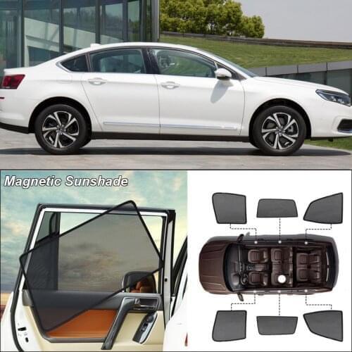 Car Side Windows Magnetic Sun Shade UV Protection Ray Blocking Mesh Visor For Honda City 2015-2019 Curtain Accessories