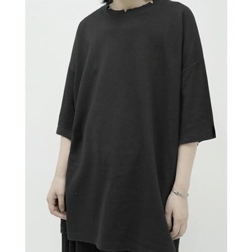 Big size couples Yamamoto cut mens short sleeve t-shirt mens summer half sleeve T-shirt