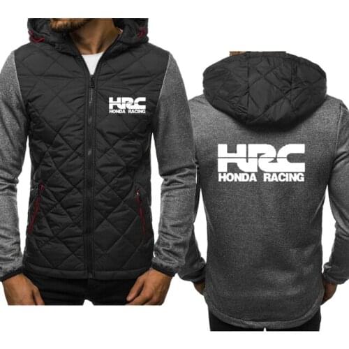 Spring Autumn Mens HRC Racing Logo Hoodie High Quality Zipper Long Sleeve Cotton Harajuku Casual Jacket 3 Colors
