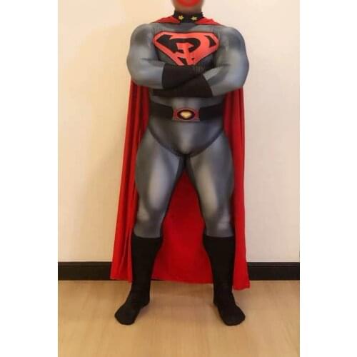 Newest Man Superhero Cosplay Costume 3D Print Spandex Zentai Bodysuit Halloween Costume for Man Superhero Costume Hot Sale