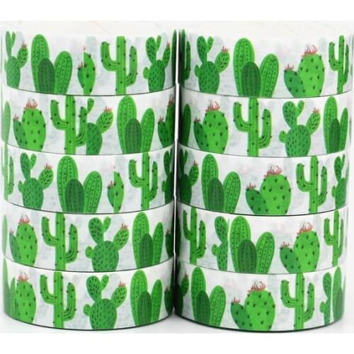 NEW 10pcs/Lot Decorative Green Plant Cactus Washi Tapes DIY Scrapbooking Planner Adhesive Masking Tape Cute Stationery