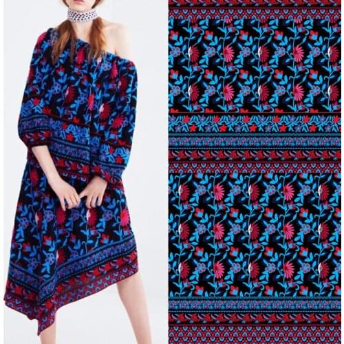 New spring and summer new clothing fabrics features advanced digital printing fabric dress diy printing cloth wholesale