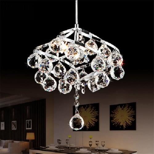 Simple modern LED crystal chandelier light restaurant chandelier bedroom study lamp European style Chandelier Postage free