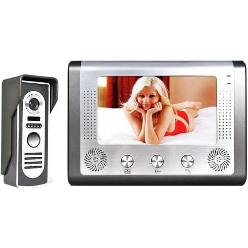 7'' TFT LCD Wired Video Door Phone Visual Video Doorbell Intercom Speakerphone Intercom System With Waterproof Outdoor IR Camera