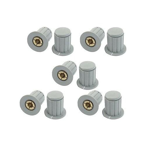 Volume Control 4mm Split Shaft Diameter Potentiometer Knobs Gray KYP16-16-4J 10pcs