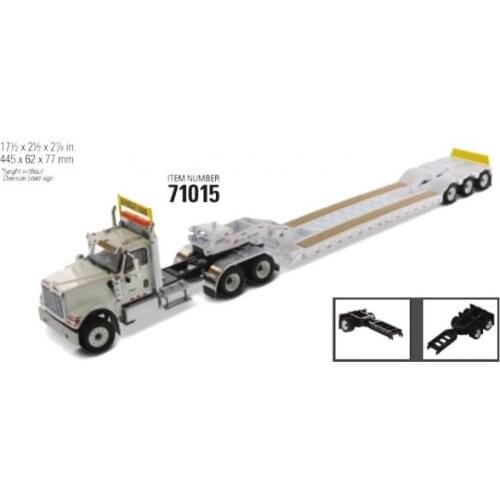 Alloy Model Gift DM 1:50 Scale HX520 with XL 120 3*2 Axis Truck Tractor Low Plate Series Trailer Diecast Toy Model Collection