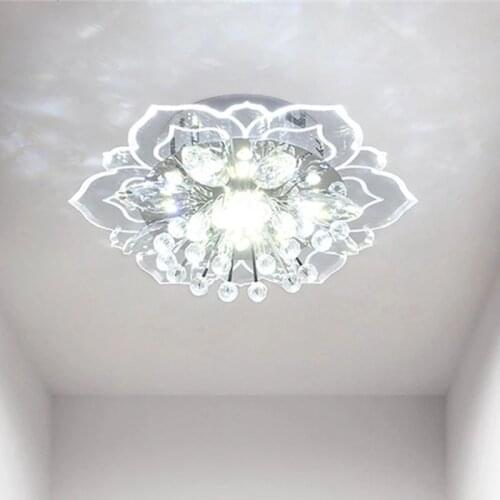 LED Crystal Ceiling Light Modern Flower Shape Ceiling Lamp for Hallway Living Room Lamp Bedroom Kitchen Entrance Corridors Light
