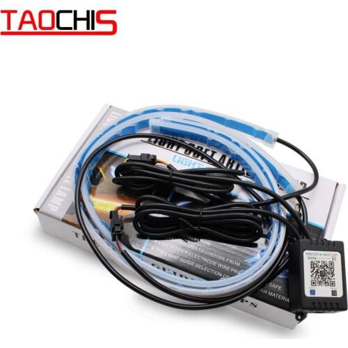 Taochis 12v Slim Rgb Led Day Time Running Light For Car Motorcycle 30cm 45cm 60cm App Control By Phone