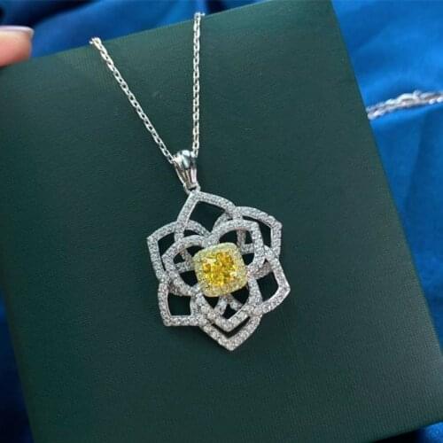 Designer Fashion 925 Sterling Silver Jewelry 3A Cubic Zirconia Party Necklace