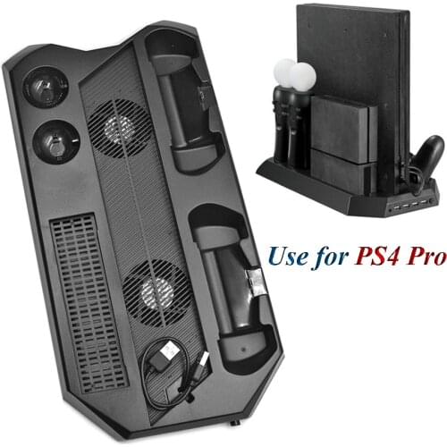 PS4 Pro Vertical Stand Cooling Fan PS Move Charger Charging Station for Sony Playstation 4 Pro