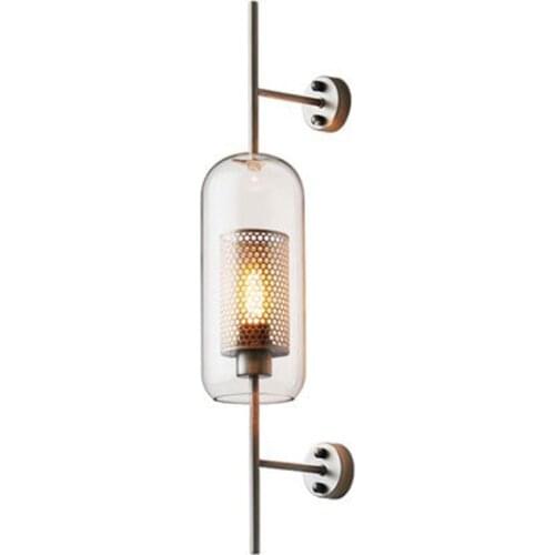 Vintage glass wall lamp industrial wall sconce loft decorative bedside bedroom wall light retro light fixtures in bathroom foyer