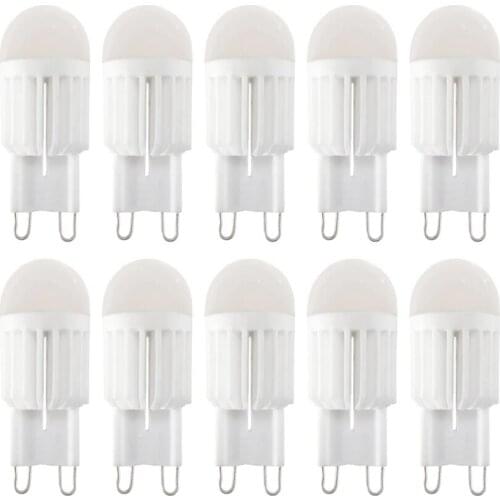 10pcs G9 LED Lamp 6W COB ceramic corn spotlight 220V mini LED bulb 360 degree replacement 50W halogen light crystal chandelier