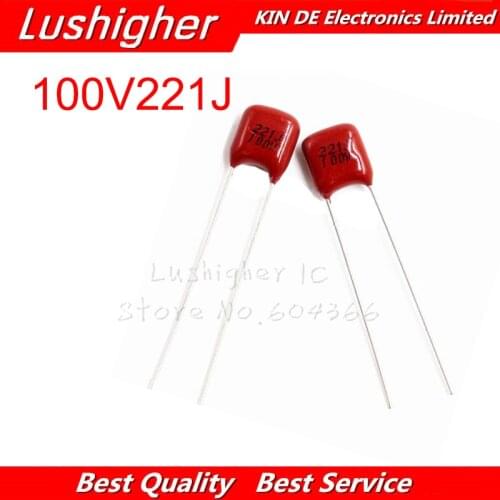 20PCS 100V221J 220PF 5% Pitch 5mm 220P 221 100V 221J CBB Polypropylene Film Capacitor