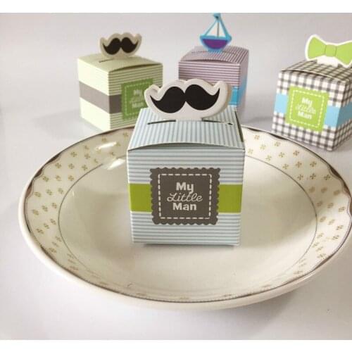 20pcs Baby Shower Boys Girls Favor Baptism Christenting Birthday Gift Candy Box Cute Gift Bag Party Decoration Supplies