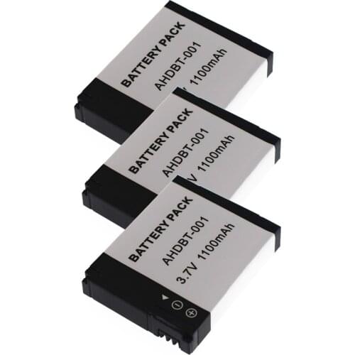 3pcs AHDBT-001 AHDBT 001 AHDBT-002 Battery for GoPro Go Pro HD Hero1 Hero2 Motorsports Surf Outdoor 960 1080P Edition