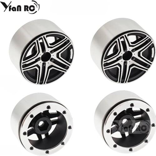 4PCS 1/10 RC Rock Crawler Aluminum 2.2 Beadlock Wheel Rims for Axial SCX10 RR10 Wraith 90048 90018 Traxxas TRX4 TRX-6