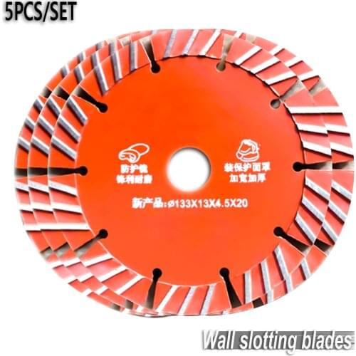 5PCS 133mm Saw Blade Dry Cut Disc Super Thin for Marble Concrete Porcelain Tile Granite Quartz Stone Wall Slotting Machine