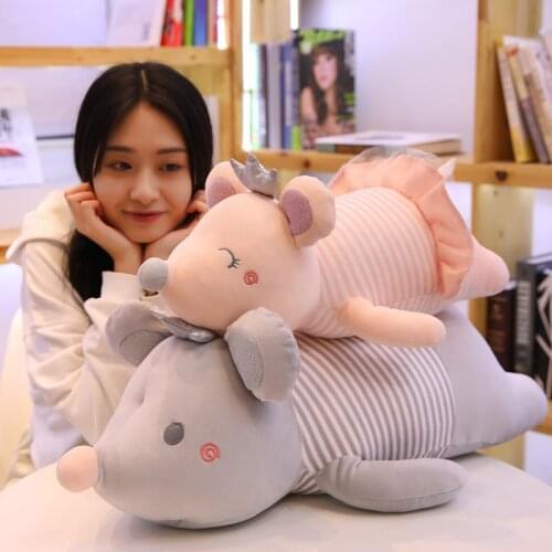 60-100cm Big Cute Plush Mouse Pillow Cushion Soft Stuffed Animals Doll Super Kawaii Cartoon Baby Sleeping Toys Home Sofa Decor