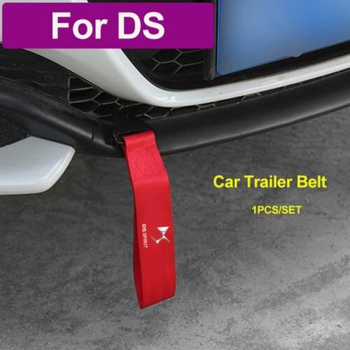 1pcs 27x5CM Auto Bumper Belt Tow Strap With Car Emblem Logo Auto Trailer Ropes for DS for PicassoC2/C3/C4C5/C6/C8/DS3/DS4