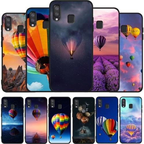 Hot Air Balloon Black Phone Case For Samsung Galaxy A71 A51 A41 A31 A20E A10 A20 A40 A50 A70 M30S M20 A7 A8 A9 2018