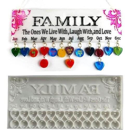 Diy Calendar House Number Silicone Mold UV Resin Dried flower Jewelry Accessories Tool Equipment Mold Resin