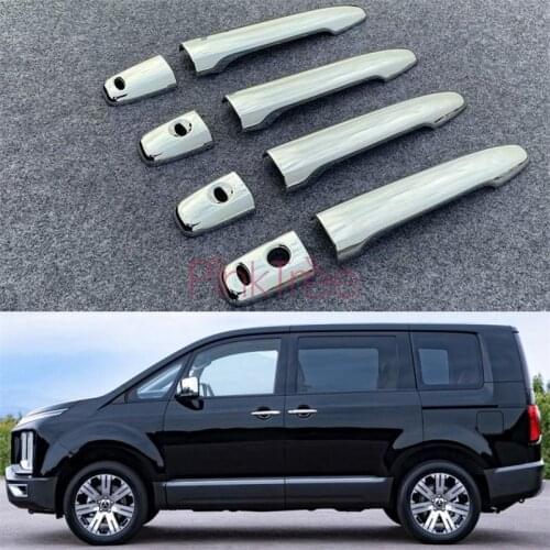 For Mitsubishi Delica 2020 Chrome Side Door Handle Cover Catch Trim Car Bezel Molding Sticker Exterior Moulding Car Accesories