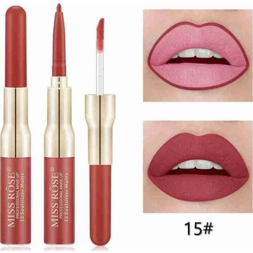 Double-ended Lip Gloss Lip Liner Make-up Matte Waterproof Long-lasting Lip Glaze Moisturizing Lipsticks Makeup Lip Pencil