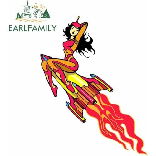 EARLFAMILY 13cm x 9.8cm For Beautiful Space Girl Personality Creative Car Stickers Windows Decal Waterproof Scratch-proof Decor