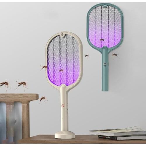 3000V Electric Insect Racket Swatter Zapper USB 1200mAh Rechargeable Mosquito Swatter Kill Fly Bug Zapper Killer Trap