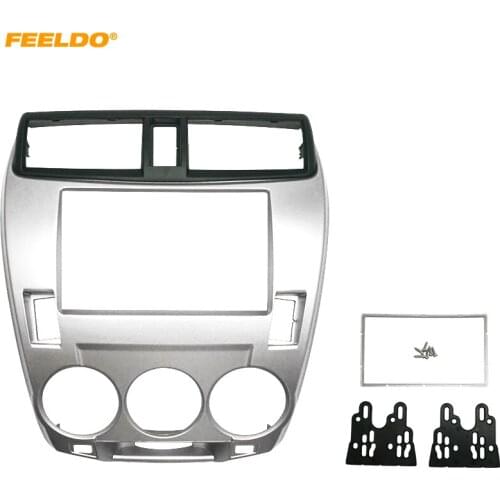 FEELDO Car 2DIN Audio Fascia Frame Adapter For Honda City (Manual AC) Stereo DVD Dash Mount Installation Face Frame Kit #HQ3936