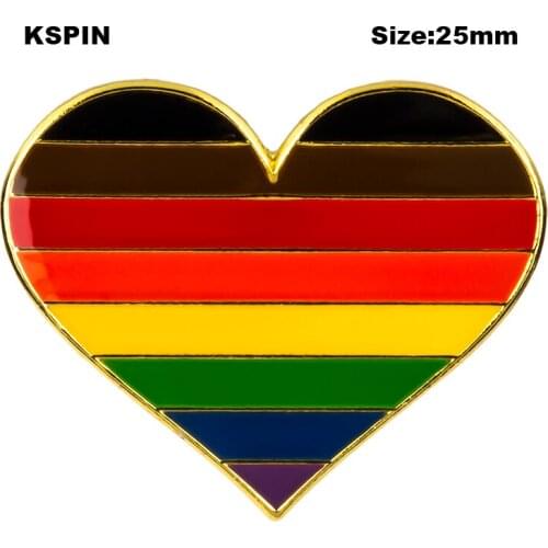 Philadelphia Phily Gay pride Flag of Rainbow Gay Pride LGBT heart shaped Badge Symbol Pin Metal Badges