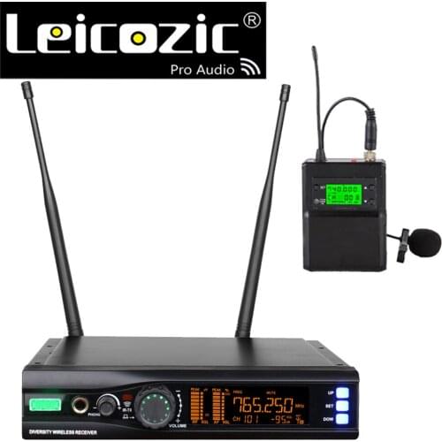 Leicozic Professional Microphone Lavalier lapel Mic Wireless System Microfone UHF Microfono For Stage Performance 512-798Mhz
