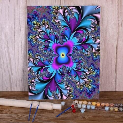 Flower Mandala DIY Painting By Numbers Kit Acrylic Paints 40*50 Canvas Pictures Wall Paintings Adults Wall Art Drawing