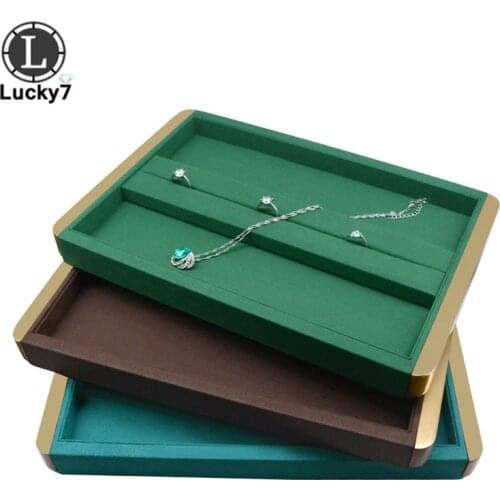 Metal half-packed Jewelry Tray Microfiber Jewelry Display Tray Diamond Ring Pendant Detachable Try-on Tray On Counter